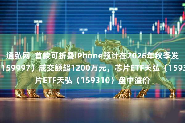 通弘网  首款可折叠iPhone预计在2026年秋季发布，电子ETF（159997）成交额超1200万元，芯片ETF天弘（159310）盘中溢价
